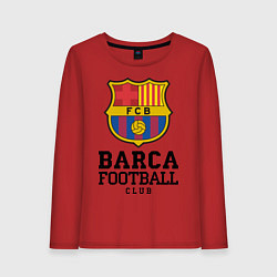 Лонгслив хлопковый женский Barcelona Football Club, цвет: красный