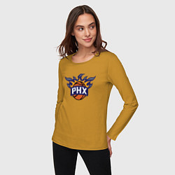 Лонгслив хлопковый женский Phoenix Suns, цвет: горчичный — фото 2