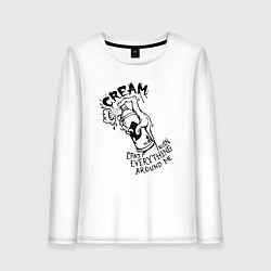 Лонгслив хлопковый женский Graffiti Cream, цвет: белый