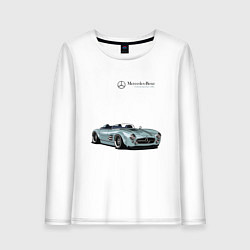 Лонгслив хлопковый женский Mercedes Benz Gullwing Speedster Skylik, цвет: белый