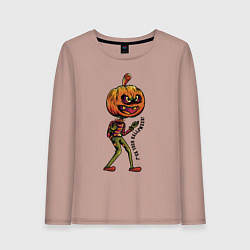 Лонгслив хлопковый женский Забей на Хэллоуин!, цвет: пыльно-розовый