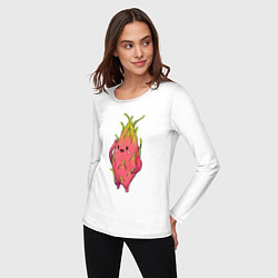 Лонгслив хлопковый женский Драконья ягода, цвет: белый — фото 2