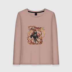 Лонгслив хлопковый женский Дилюк в деле, цвет: пыльно-розовый