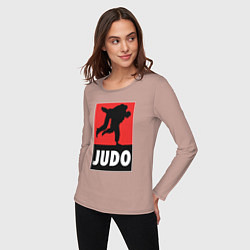 Лонгслив хлопковый женский Judo, цвет: пыльно-розовый — фото 2
