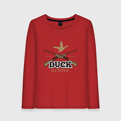 Лонгслив хлопковый женский Duck hunter, цвет: красный