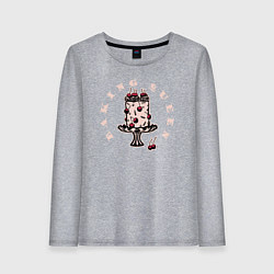 Лонгслив хлопковый женский Королева выпечки Baking Queen, цвет: меланж