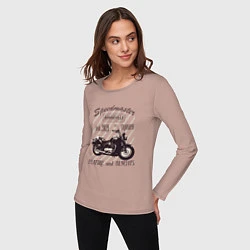 Лонгслив хлопковый женский Triumph speedmaster bonneville, цвет: пыльно-розовый — фото 2