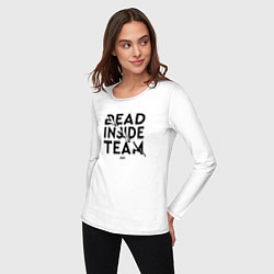 Лонгслив хлопковый женский Dead inside ZXC, цвет: белый — фото 2