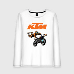 Лонгслив хлопковый женский KTM МОТОКРОСС Z, цвет: белый