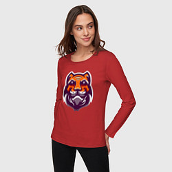 Лонгслив хлопковый женский Tiger Smile, цвет: красный — фото 2