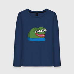 Лонгслив хлопковый женский Pepe happy Пепе хеппи, цвет: тёмно-синий