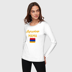 Лонгслив хлопковый женский Армянская Мама, цвет: белый — фото 2