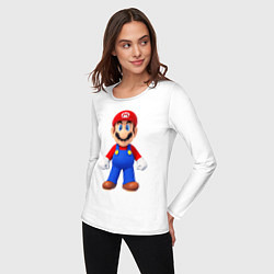 Лонгслив хлопковый женский Mario, цвет: белый — фото 2