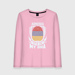 Лонгслив хлопковый женский Армения в ДНК, цвет: светло-розовый