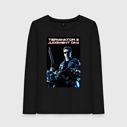 Лонгслив хлопковый женский Арнольд Шварценеггер, цвет: черный