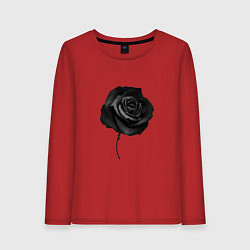 Лонгслив хлопковый женский Чёрная роза Black rose, цвет: красный