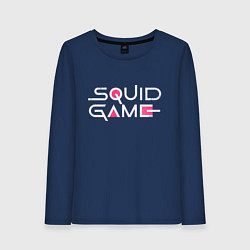 Лонгслив хлопковый женский Squid game - Игра в кальмара, цвет: тёмно-синий