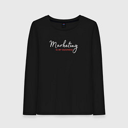 Лонгслив хлопковый женский Marketing is my business, цвет: черный