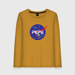 Лонгслив хлопковый женский Pepe Pepe space Nasa, цвет: горчичный