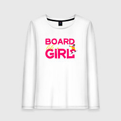 Лонгслив хлопковый женский BOARD LIKE A GIRL, цвет: белый