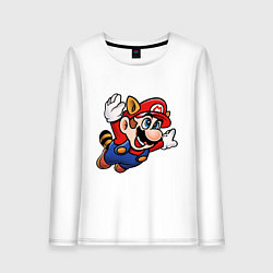 Лонгслив хлопковый женский Mario bros 3, цвет: белый