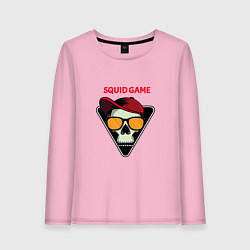 Лонгслив хлопковый женский Squid Game Skull, цвет: светло-розовый