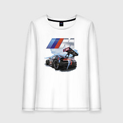 Лонгслив хлопковый женский BMW M POWER Motorsport Racing Team, цвет: белый