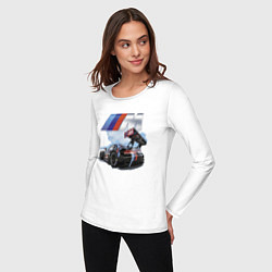 Лонгслив хлопковый женский BMW M POWER Motorsport Racing Team, цвет: белый — фото 2