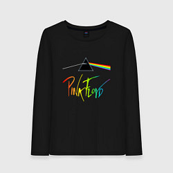 Лонгслив хлопковый женский PINK FLOYD COLOR LOGO, цвет: черный