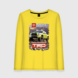 Лонгслив хлопковый женский Toyota Racing Development mountains competition, цвет: желтый