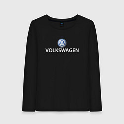 Лонгслив хлопковый женский VOLKSWAGEN LOGO, цвет: черный