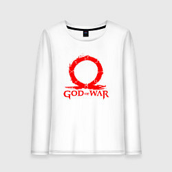 Лонгслив хлопковый женский GOD OF WAR RED LOGO RAGNAROK, цвет: белый