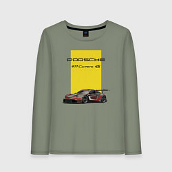 Лонгслив хлопковый женский Porsche Carrera 4S Motorsport, цвет: авокадо