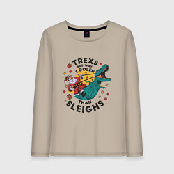 Женский лонгслив T-Rex Christmas