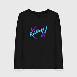 Лонгслив хлопковый женский КИЗАРУ НЕОН ЛОГО KIZARU NEON LOGO, цвет: черный