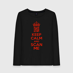 Женский лонгслив Keep calm and scan me - fuck off