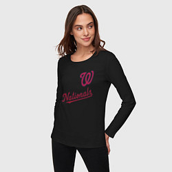 Лонгслив хлопковый женский Washington Nationals - baseball team!, цвет: черный — фото 2