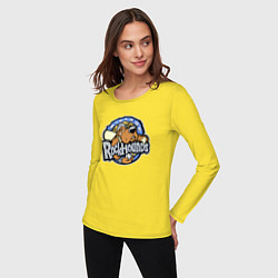 Лонгслив хлопковый женский Midland Rockhounds - baseball team, цвет: желтый — фото 2