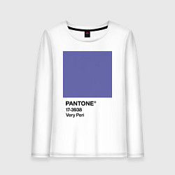 Лонгслив хлопковый женский Цвет Pantone 2022 года - Very Peri, цвет: белый