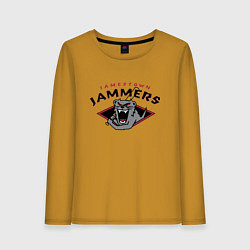 Лонгслив хлопковый женский Jamestown Jammers - baseball team, цвет: горчичный