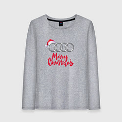 Лонгслив хлопковый женский AUDI MERRY CHRISTMAS, цвет: меланж