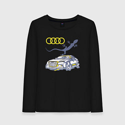 Лонгслив хлопковый женский Audi Quattro - зачётное точило!, цвет: черный