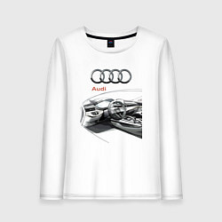 Лонгслив хлопковый женский Audi salon concept, цвет: белый