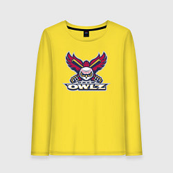 Лонгслив хлопковый женский Orem Owlz - baseball team, цвет: желтый