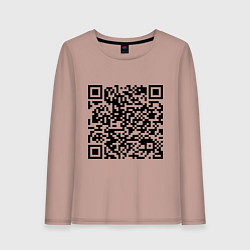 Лонгслив хлопковый женский QR-код Скала Джонсон, цвет: пыльно-розовый