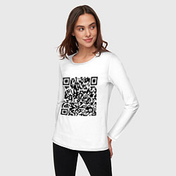 Лонгслив хлопковый женский QR-код Скала Джонсон, цвет: белый — фото 2