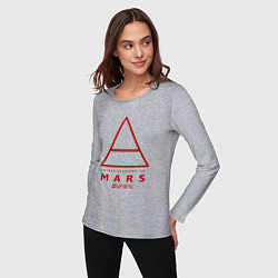 Лонгслив хлопковый женский 30 Seconds to Mars рок, цвет: меланж — фото 2