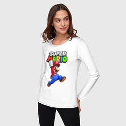 Лонгслив хлопковый женский Nintendo Mario, цвет: белый — фото 2