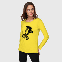 Лонгслив хлопковый женский ВЕЛОСПОРТ BMX Racing ВЕЛОСИПЕДИСТ, цвет: желтый — фото 2