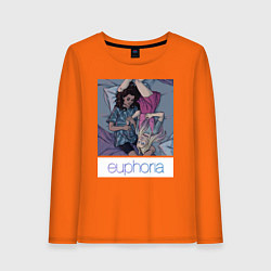 Лонгслив хлопковый женский Сериал Euphoria - Ру и Джулс, цвет: оранжевый